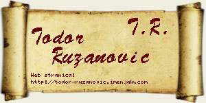 Todor Ružanović vizit kartica